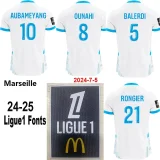 24-25 Marseille Home Player Version Soccer Jersey (Print all Sponsor)