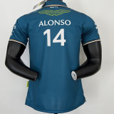 2023 F1 Aston Martin #14 Polo Green Racing Suit(有领14号车)