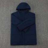 24-25 Palmeiras Royal Blue Hooded Windbreaker Fabric Cotton Coat #G234
