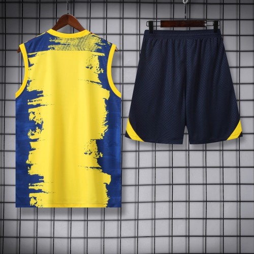 23-24 BAR Yellow Blue Tank top and shorts suit
