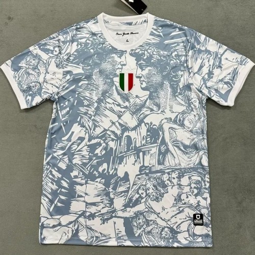 24-25 Italy Grey White Special Edition Fans Soccer Jersey
