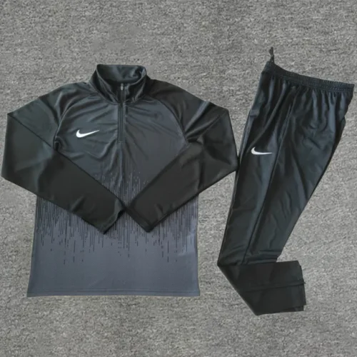 2024 NK Black Kids Half Pull Tracksuit (童装)(半拉链)