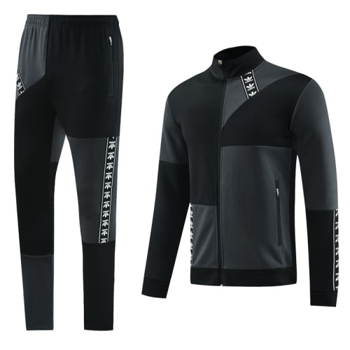 23-24 AD Black Grey Jacket Tracksuit #AJ12