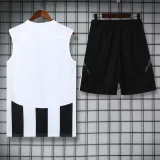 2025 AD White black Tank top and shorts suit