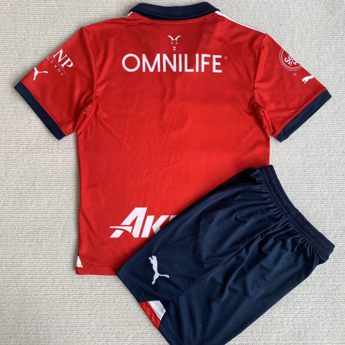 23-24 Chivas Home Kids Soccer Jersey