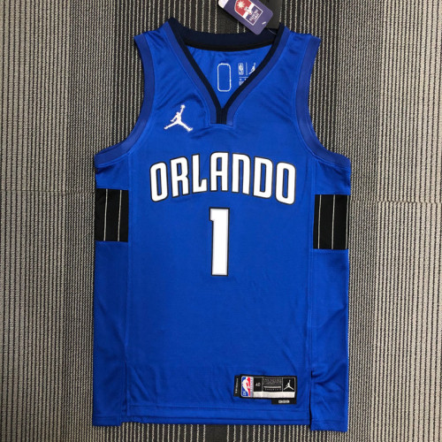 21-22 Magic McGRADY #1 Blue Trapeze Edition Top Quality Hot Pressing NBA Jersey