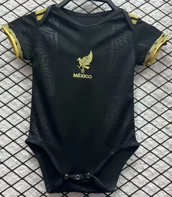 25-26 Mexico Gold Cup Black Baby Infant Crawl suit