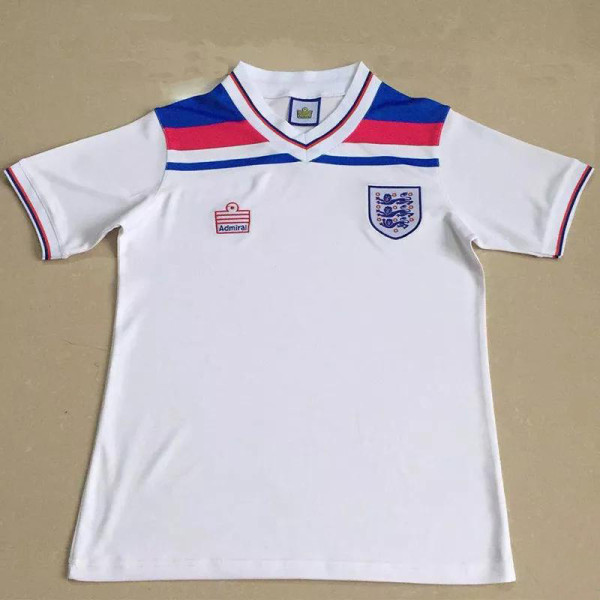 1980 England Home White Retro Soccer Jersey