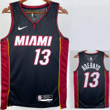 22-23 HEAT ADEBAYO #13 Black Top Quality Hot Pressing NBA Jersey (V领）