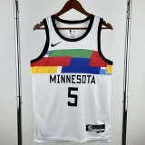 22-23 TIMBERWOLVES EDWARDS #5 White City Edition Top Quality Hot Pressing NBA Jersey