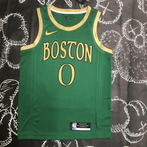 2020 CELTICS TATUM #0 City Edition Green Top Quality Hot Pressing NBA Jersey