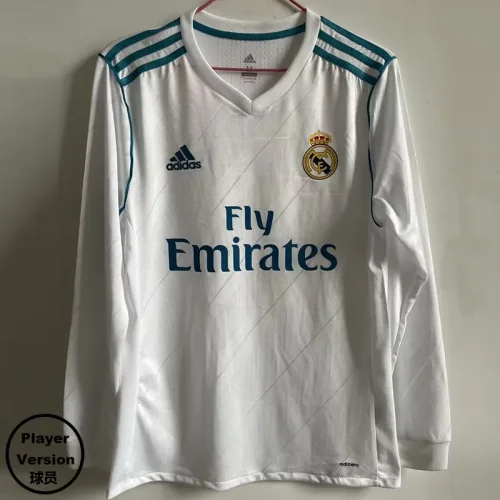 2017-2018 RMA Home Long Sleeve Retro Player Version Soccer Jersey (长袖)球员版