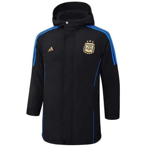 24-25 Argentina Black Windbreaker Fabric Cotton Coat #G187(金标)