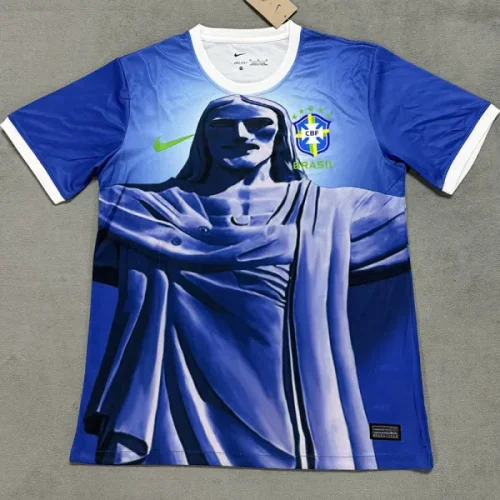 25-26 Brazil Blue Special Edition Fans Soccer Jersey *基督像