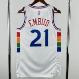 24-25 76ERS EMBIID #21 White City Edition Top Quality Hot Pressing NBA Jersey