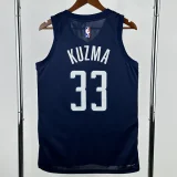 24-25 Wizards KUZMA #33 Royal Blue Top Quality Hot Pressing NBA Jersey (Trapeze Edition)飞人版