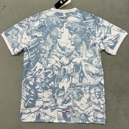 24-25 Italy Grey White Special Edition Fans Soccer Jersey