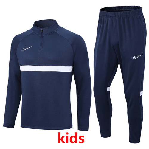 2023 NK Royal Blue Kids Half Pull Tracksuit #2310 (童装) (半拉链)