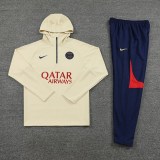 23-24 PSG Beige Hoodie Jacket Tracksuit