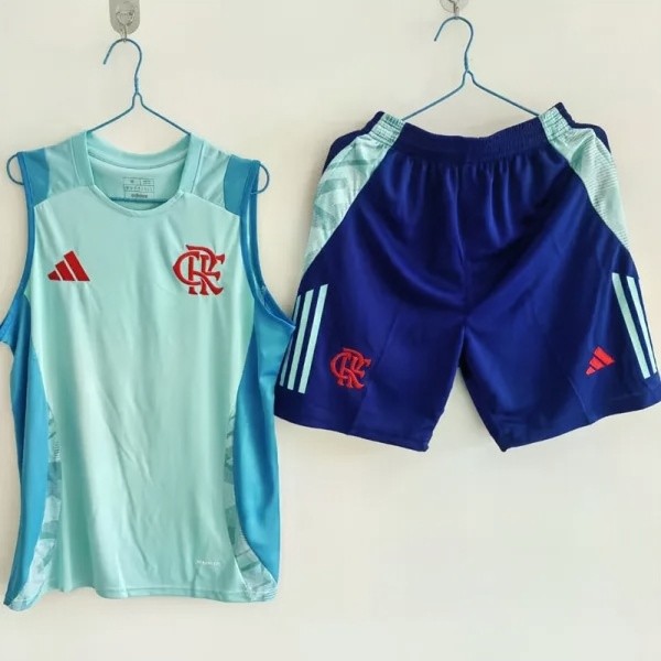 24-25 Flamengo Light green Tank top and shorts suit  背心套装