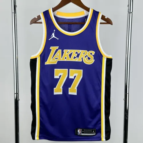 Lakers DONCIC #77 Blue Top Quality Hot Pressing NBA Jersey (Trapeze Edition)飞人版
