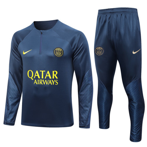 23-24 PSG Royal Blue Half Pull Tracksuit #B650(半拉链)