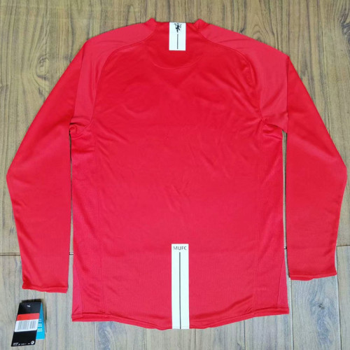 2007-2008 Man Utd Home Long sleeve Retro soccer jersey (长袖)