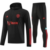 23-24 Man Utd Black Hoodie Jacket Tracksuit