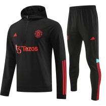 23-24 Man Utd Black Hoodie Jacket Tracksuit