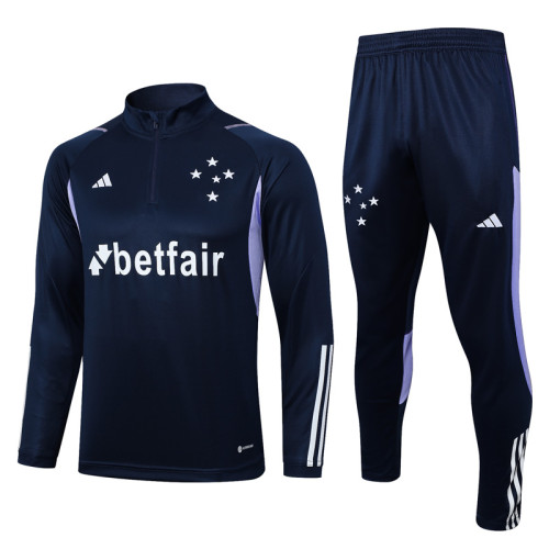 23-24 Cruzeiro Royal Blue Half Pull Tracksuit #B653(半拉链)