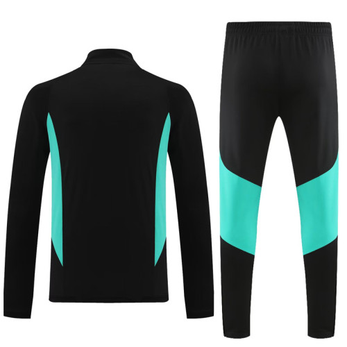 23-24 Man Utd Black Green Half Pull Tracksuit (半拉链)
