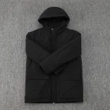 24-25 Palmeiras Black Hooded Windbreaker Fabric Cotton Coat #G236