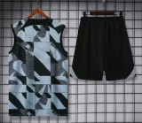 23-24 CHE Cyan Black Tank top and shorts suit