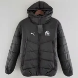 24-25 Marseille Black Hooded Cotton Coat #棉衣