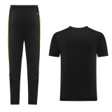 2023 AD02 Black Yellow Short-sleeved Trouser Suit