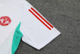 23-24 Man Utd White Green Training Short Suit