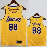 22-23 LAKERS LAKERS #88 Yellow Top Quality Hot Pressing NBA Jersey(圆领)