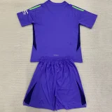 24-25 Man Utd Purple Goalkeeper Kids Soccer Jersey