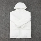 24-25 Palmeiras White Hooded Windbreaker Fabric Cotton Coat #G235