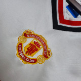 1985 Man Utd Away White Retro Soccer Jersey