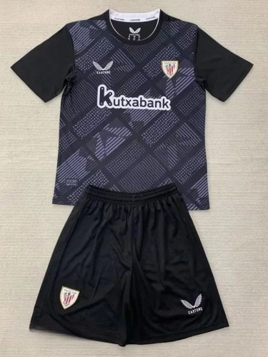 24-25 Bilbao Black GoalKeeper Kids Soccer Jersey