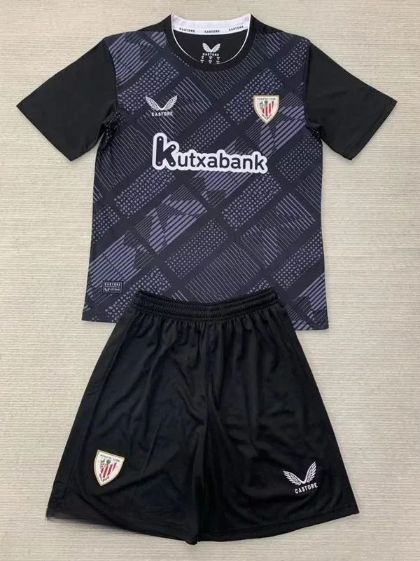 24-25 Bilbao Black GoalKeeper Kids Soccer Jersey