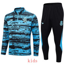 2023 Al-Nassr Blue Black Kids Half Pull Tracksuit (童装) (半拉链)