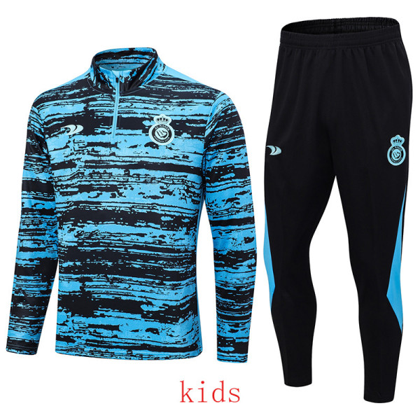 2023 Al-Nassr Blue Black Kids Half Pull Tracksuit (童装) (半拉链)
