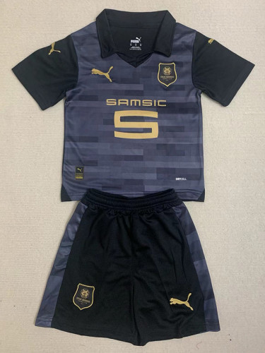 23-24 Stade Rennais Third Kids Soccer Jersey