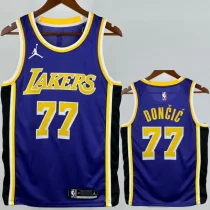 Lakers DONCIC #77 Blue Top Quality Hot Pressing NBA Jersey (Trapeze Edition)飞人版