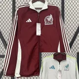 24-25 Mexico Red & White Double Sided Windbreaker (双面风衣)(刺绣)