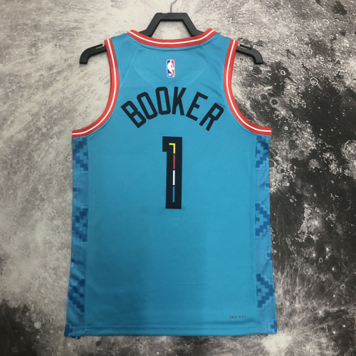SUNS Booker #1 Blue Top Quality Hot Pressing NBA Jersey