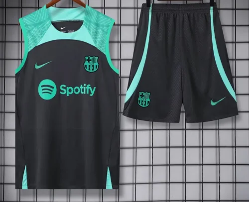 23-24 BAR Green-Black Tank top and shorts suit