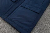 24-25 Palmeiras Royal Blue Hooded Windbreaker Fabric Cotton Coat #G234